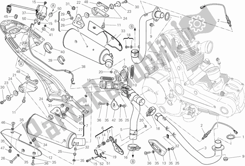 Alle onderdelen voor de Uitlaatsysteem van de Ducati Monster 795 ABS Thai 2013